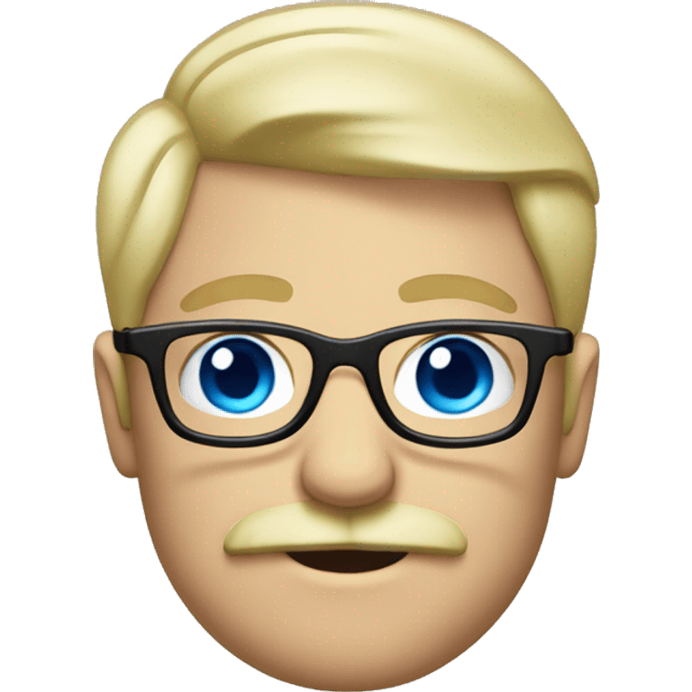 Blond, moustache, glasses and blue eyes emoji