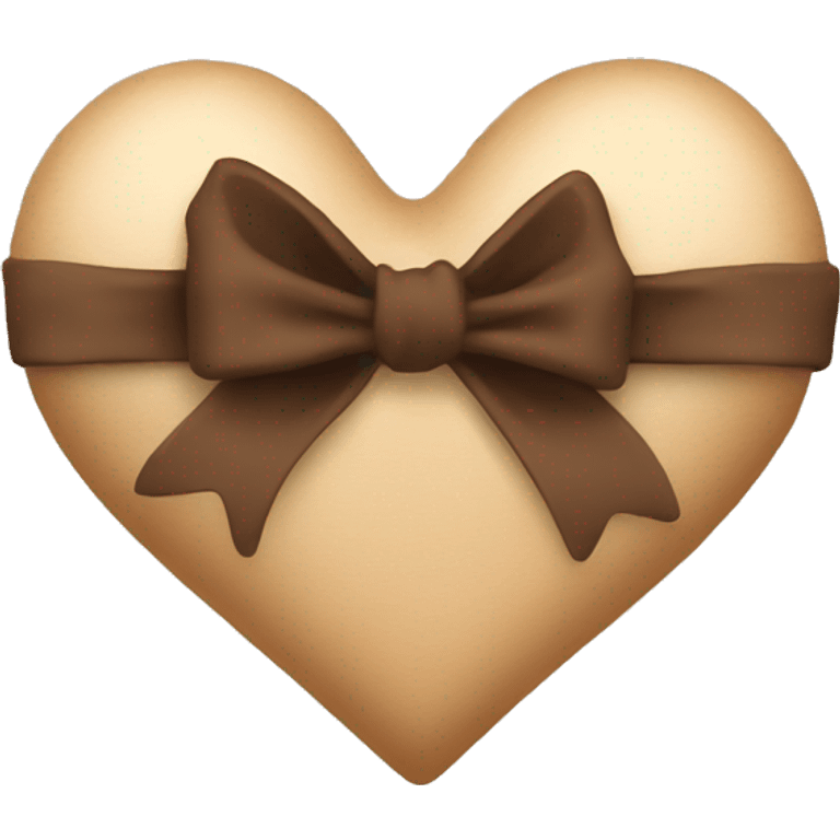 beige heart with a brown bow emoji