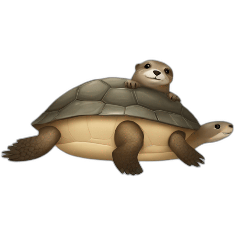 Loutre sur une tortue emoji