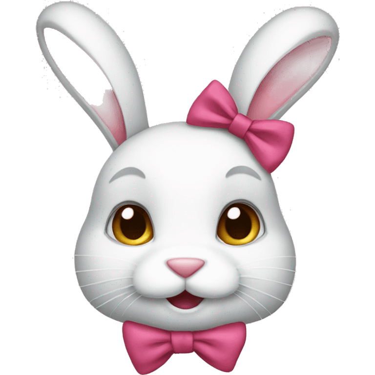 bunny wearing bow emoji