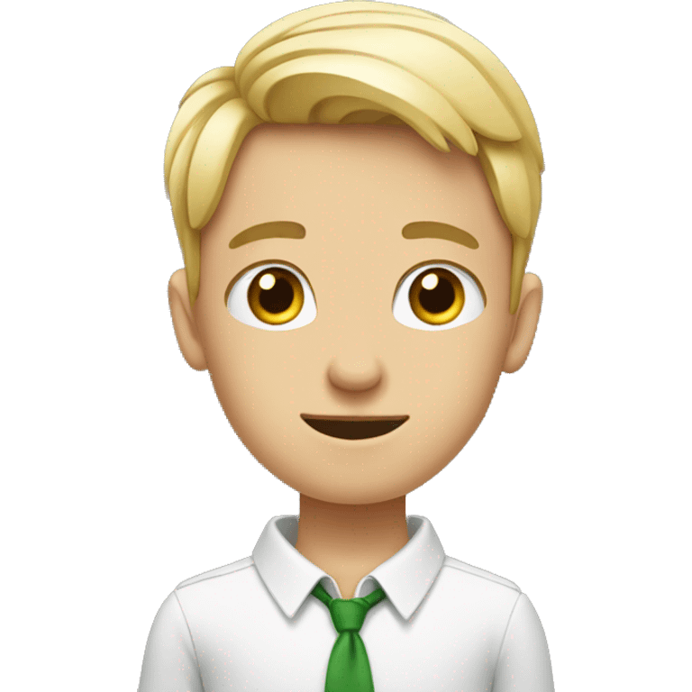 young white boy at marketing with a bow emoji