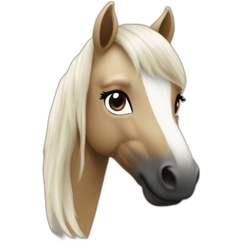 poney beige avec crinère noir et blanche emoji