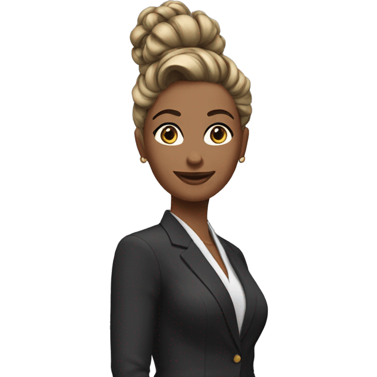 woman executive updo hair emoji