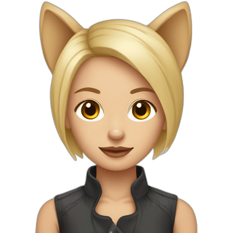 mujer rubia de pelo corto con perro Chihuahua en los brazos emoji