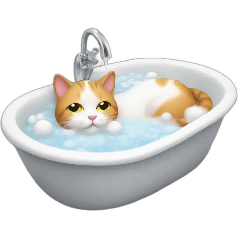 cat-in-a-bath-relaxing emoji