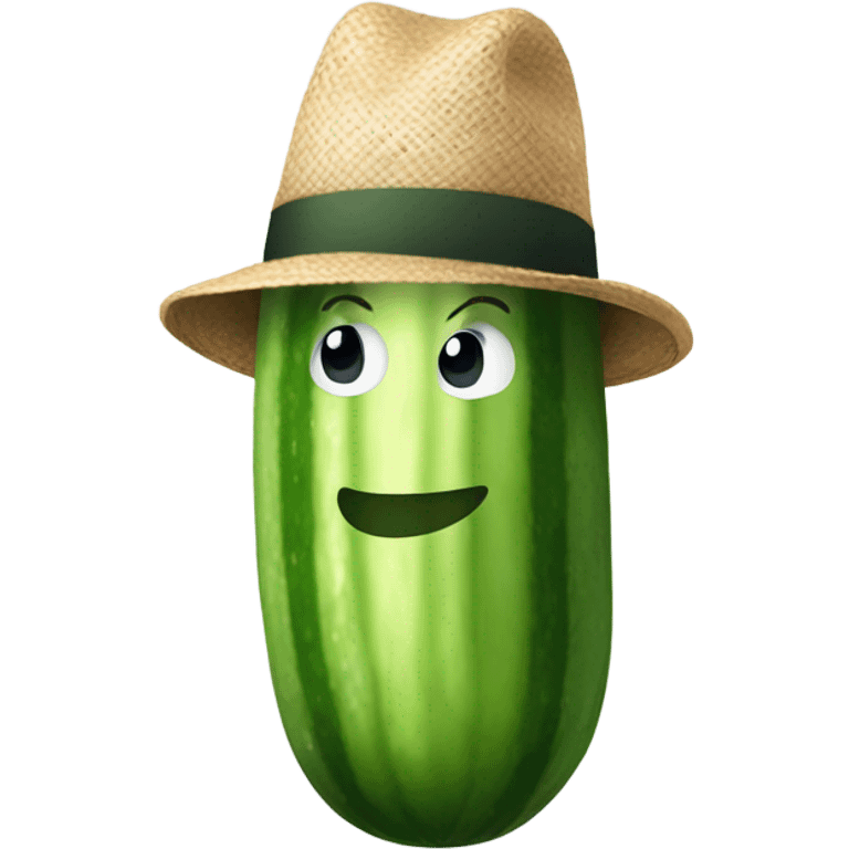 Cucumber wearing a hat emoji