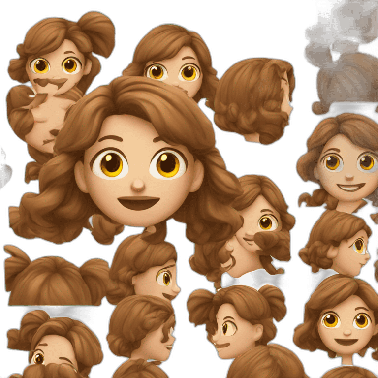 Silly brownhaired girl named Veronika emoji