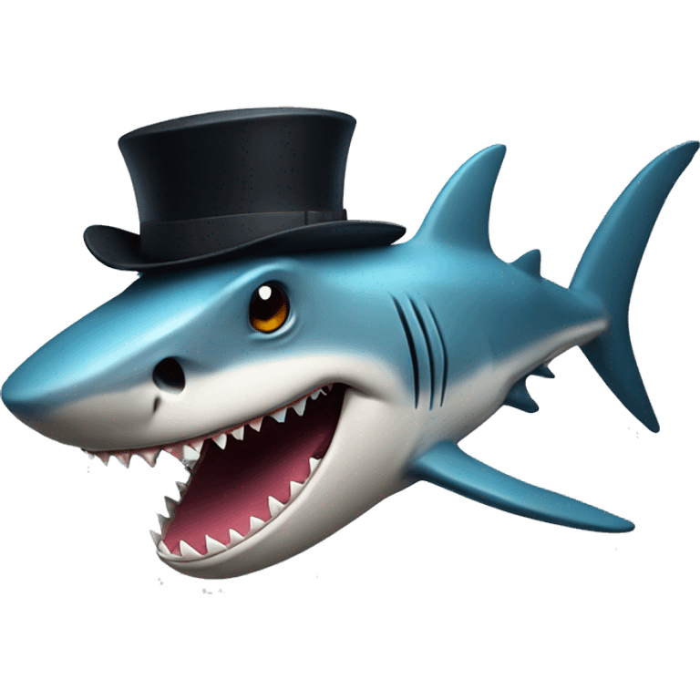 Shark wih tophat emoji