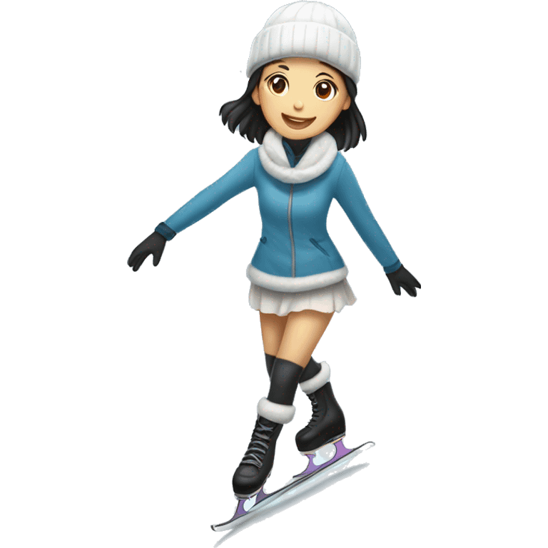 Ice skating girl asian  emoji