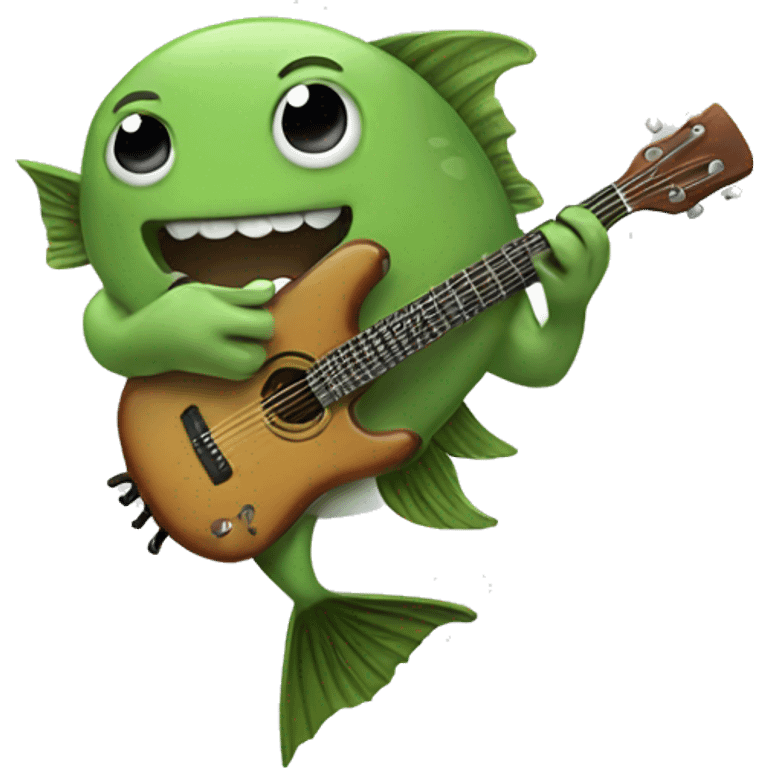 Fish playing guitar  emoji