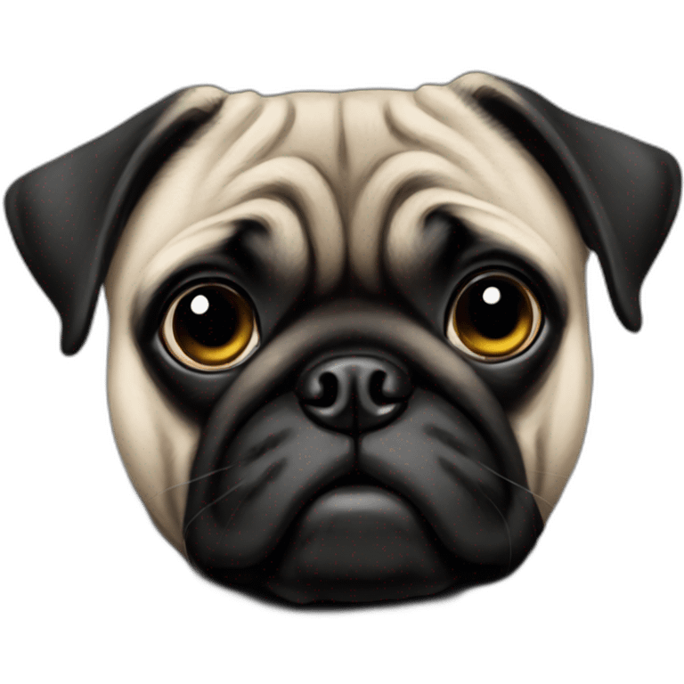 Pug black  emoji