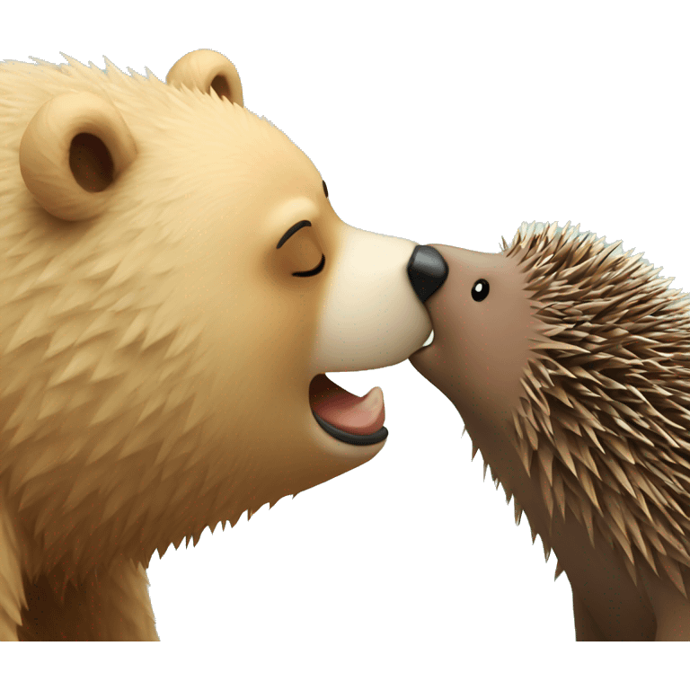 bear kissing hedgehog emoji