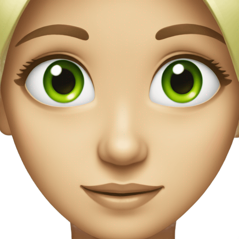 smiling girl with green eyes prettier emoji