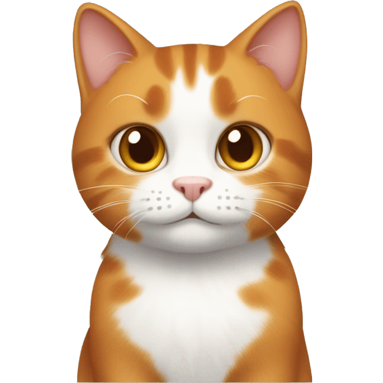 a ginger cat with white paws and brown eyes and a white belly emoji