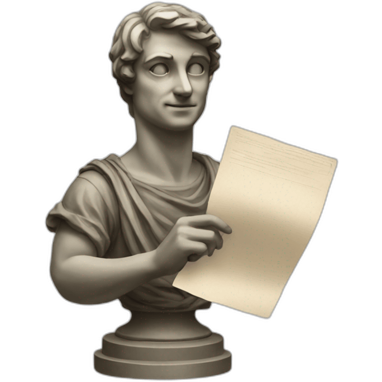 statue holding papers italy emoji