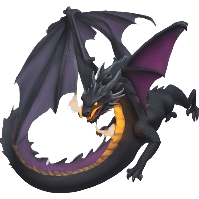 Dragón negro furia nocturna emoji