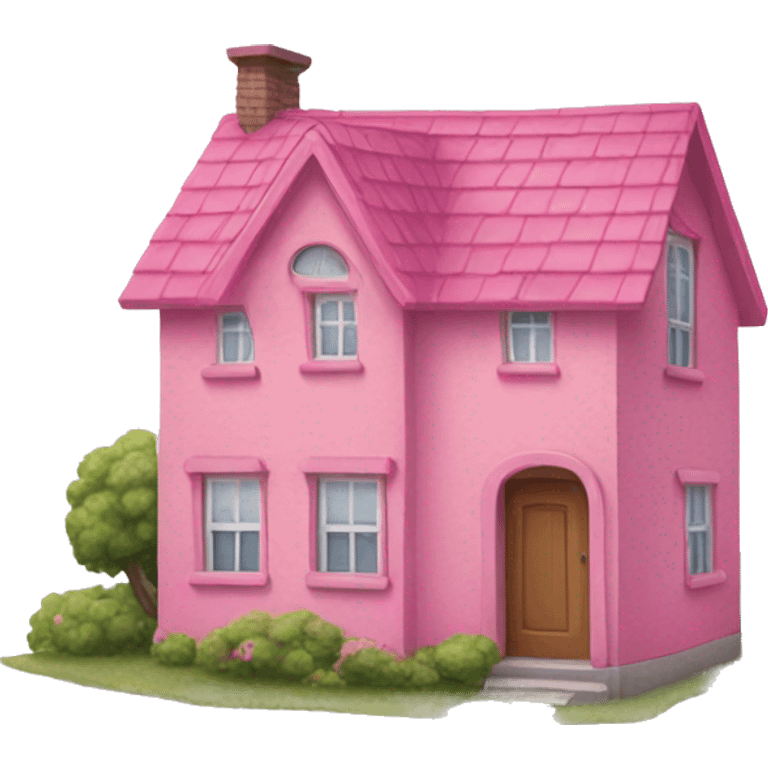 Cute pink house  emoji