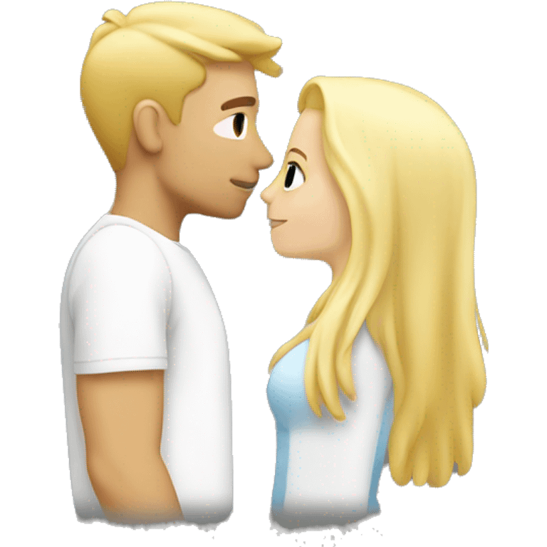 Blonde Guy kissing blonde girl emoji