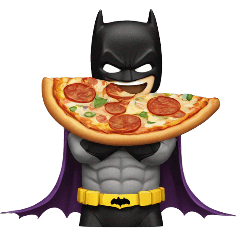 Batman eats pizza emoji