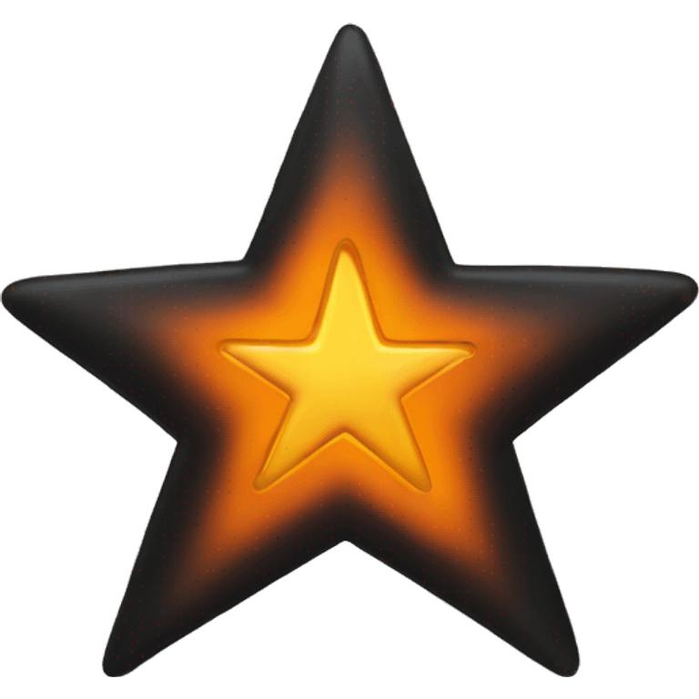 jumping star half black, half orange burnt emoji