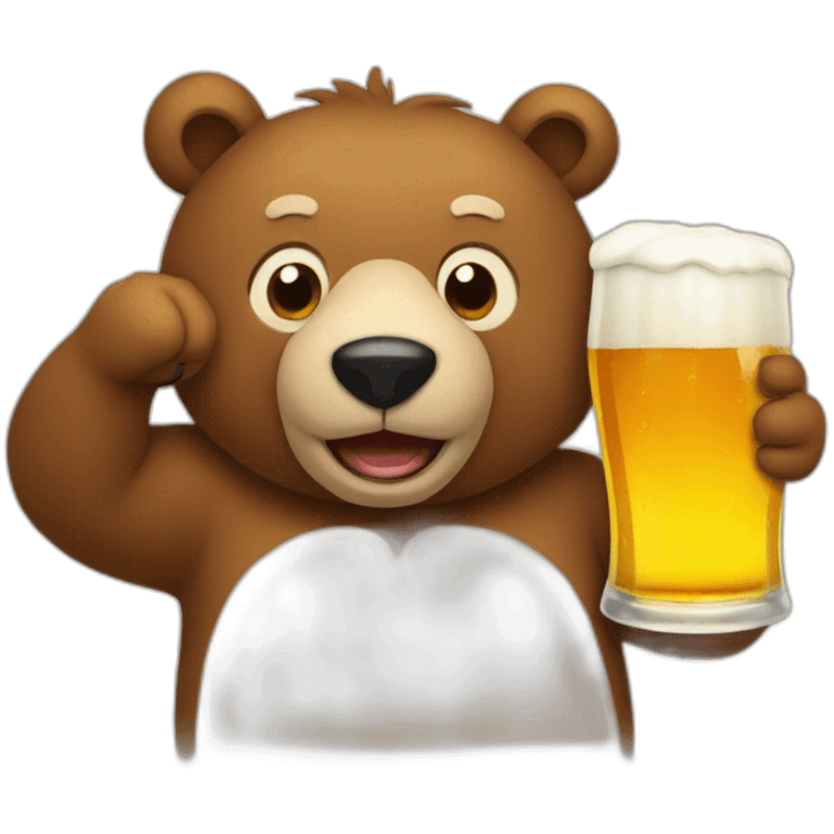 bear drinking beer emoji