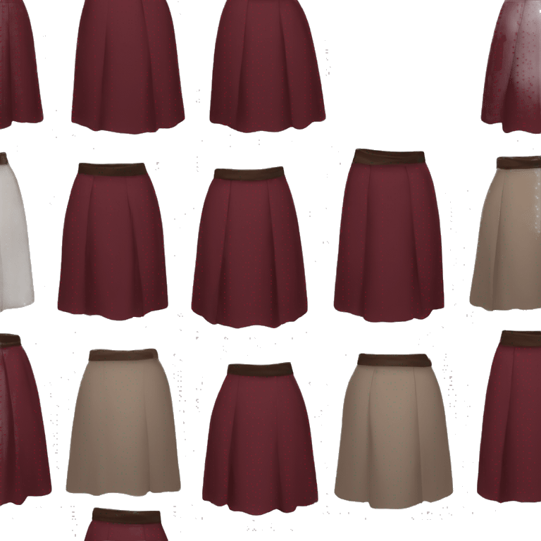 Burgundy realistic skirt emoji