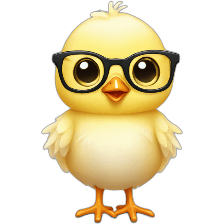 slim baby chick with specs emoji