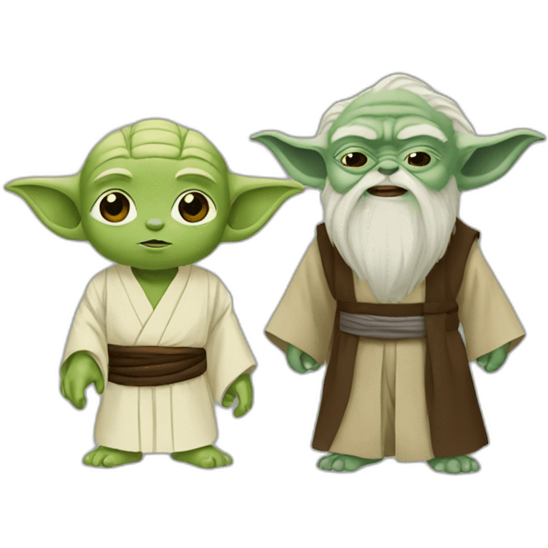 Tall yoda and small Obi-Wan emoji