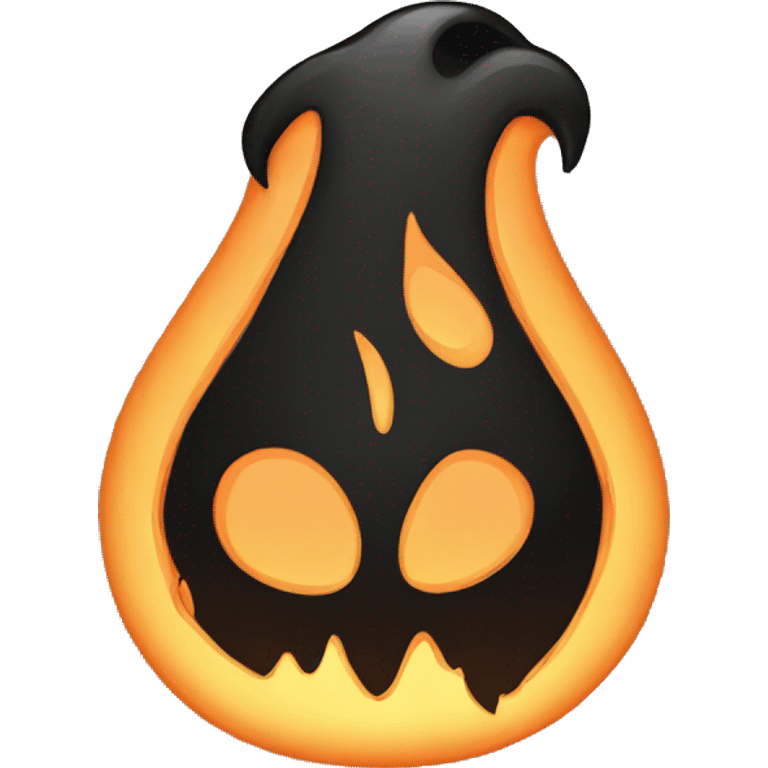 Black flame orange heart emoji