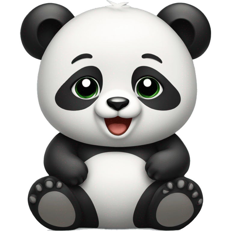 sitting happy panda emoji