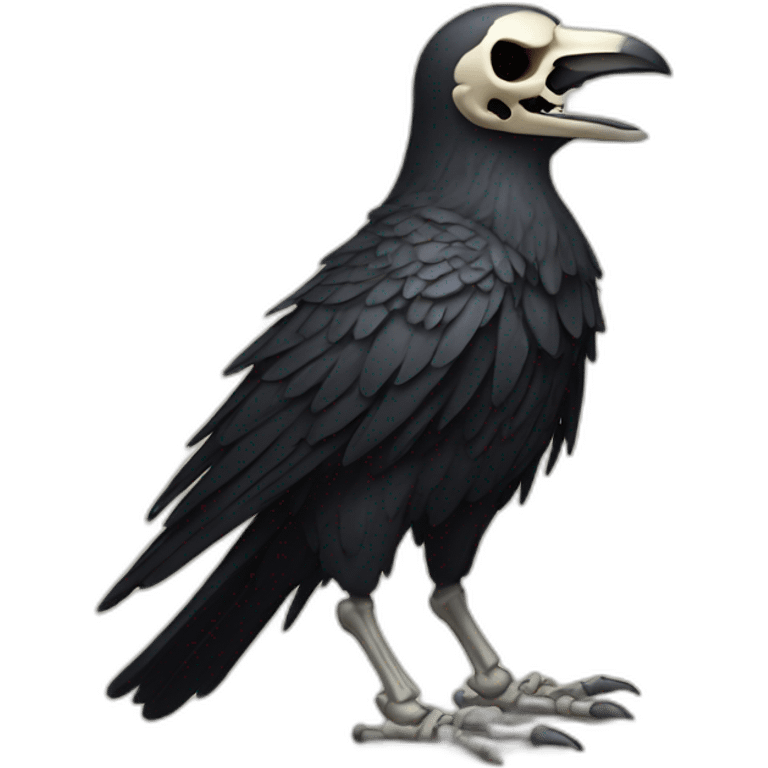 Skeleton of crow emoji