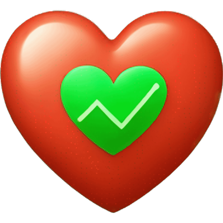 red cardiac heart with green check mark superimposed on it emoji