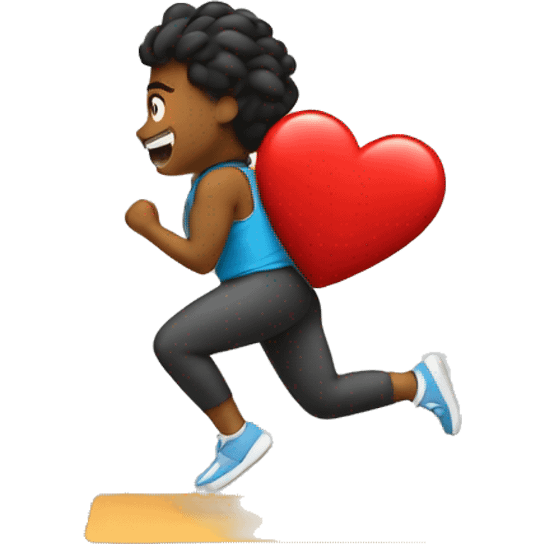 a heart doing cardio emoji