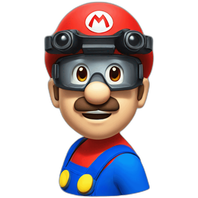 Super mario with VR Glasses emoji