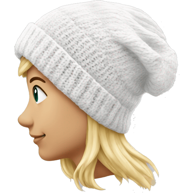 Knit white beanie emoji