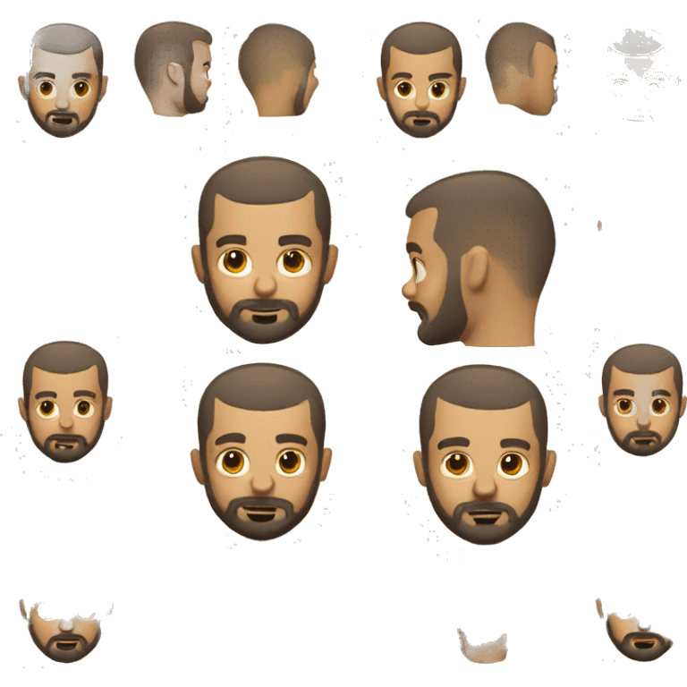 Buzz cut with beard emoji