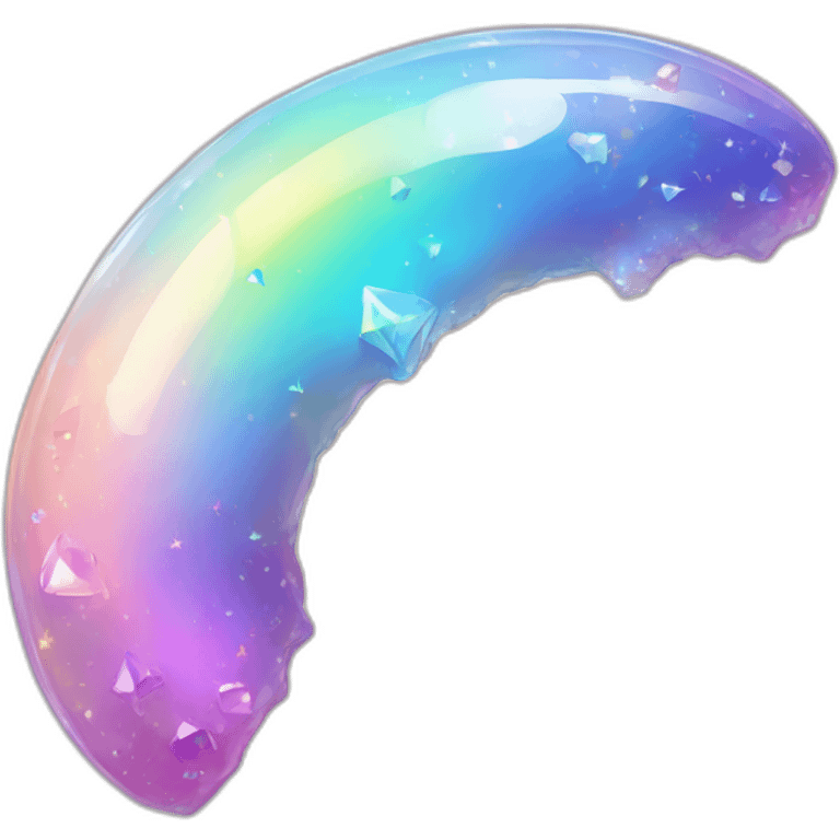 Pastel iridescent rainbow crystal crescent emoji