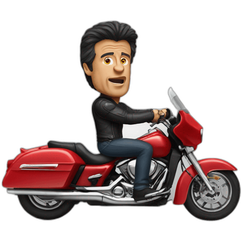 Stallone in a red motorbike emoji