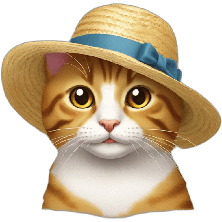 a cat with a straw hat emoji