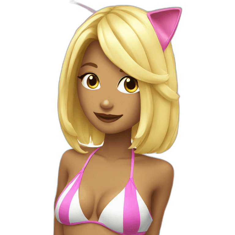 hot catgirl blonde swim suit emoji