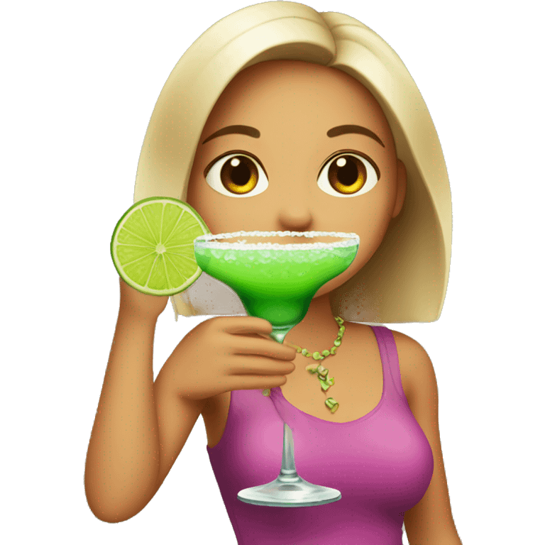 Girl drinking margarita emoji