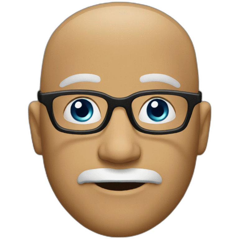 bald, bearded with glasses man emoji