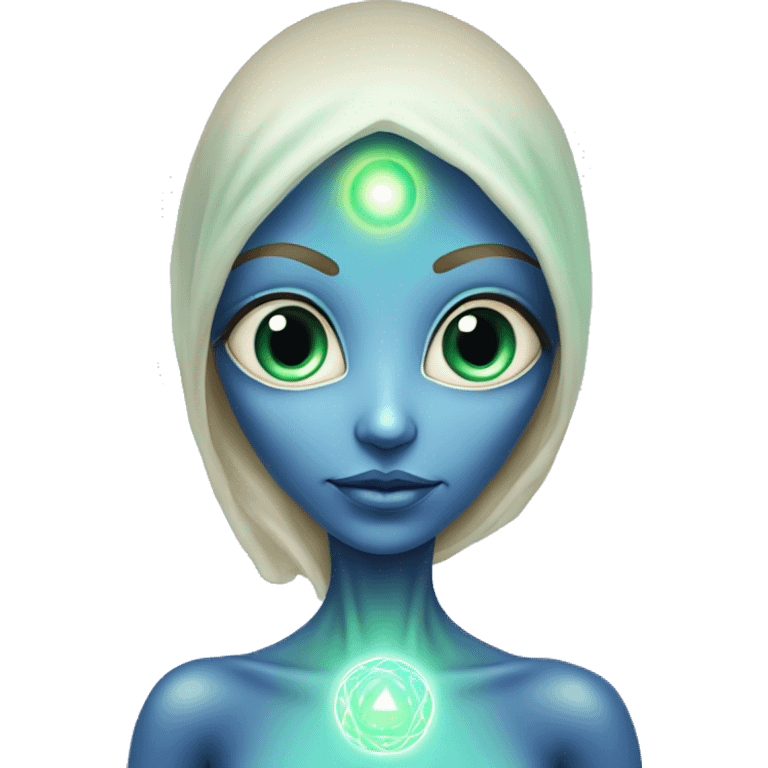 Pleiadian alien female third eye emoji