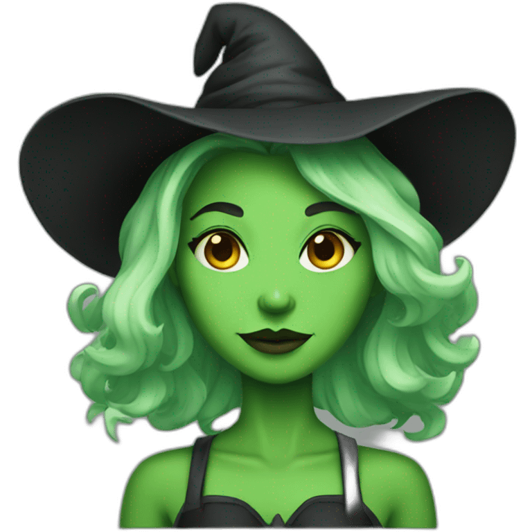 green skin witch emoji