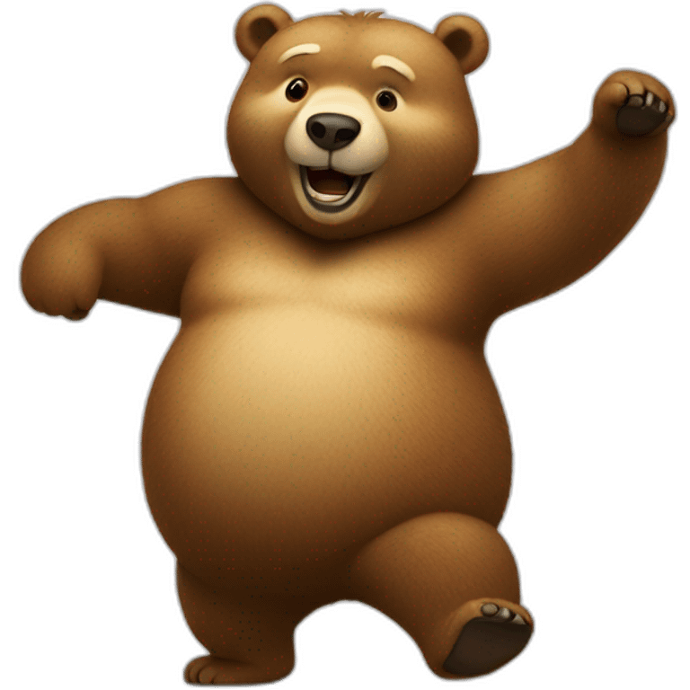 Fat bear dancing emoji