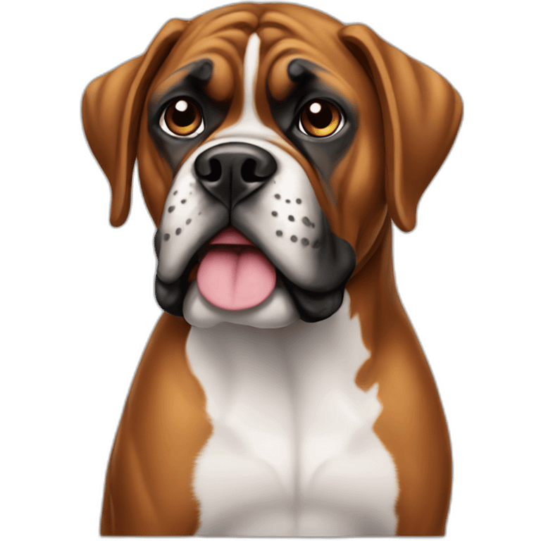 boxer dog business man emoji