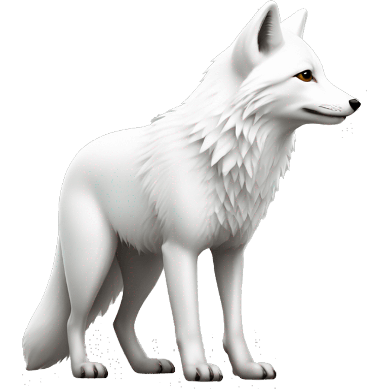 polar fox in profile full height white emoji