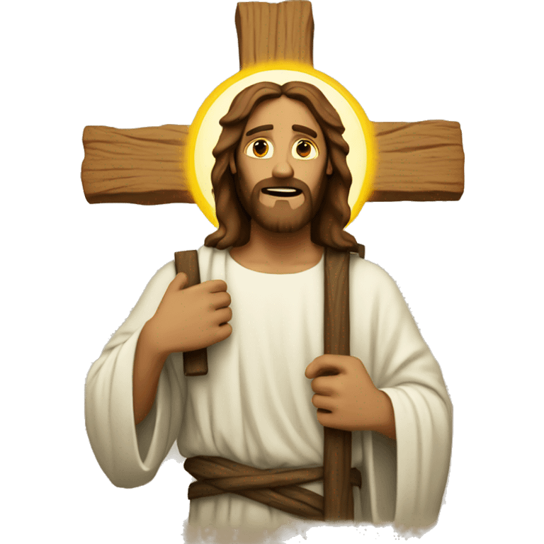 Jesus with a cross emoji