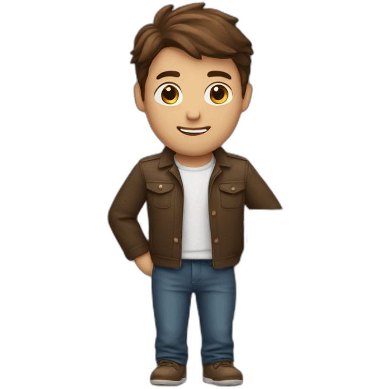 brown hair guy with laptop emoji