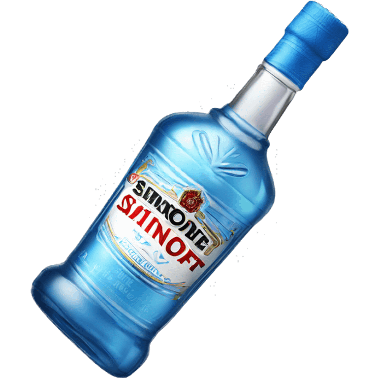 smirnoff vodka bottle with a small blue bow on it emoji